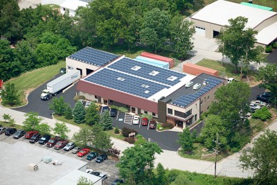 Solar panels on the roof of our Malvern, PA facility.