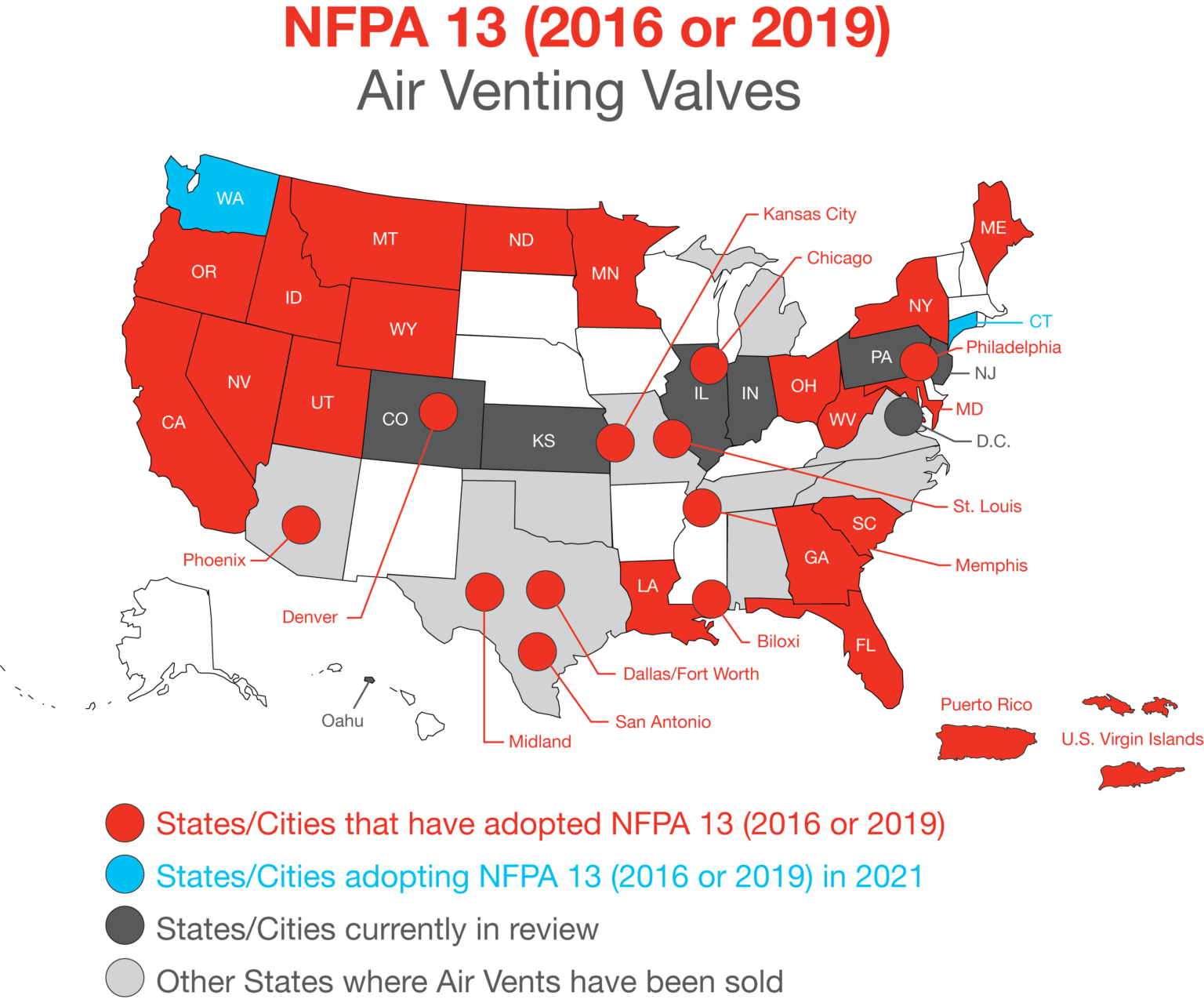 NFPA 13 (2016) Adoption Map AGF Manufacturing
