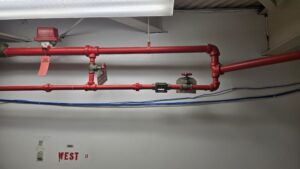 Old fire sprinkler test loop assembly